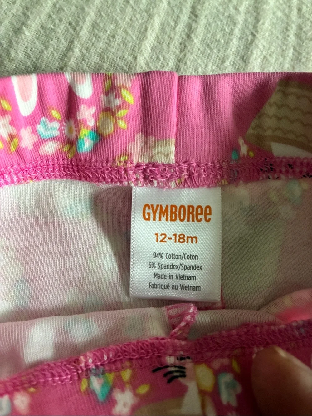 Gymboree Pink Bunny Floral Easter Basket Long Pants 12 - 18 month Cotton NEW $27
